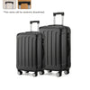 2-Piece Luggage Set 20-inch (51 cm) & 24-inch (61 cm) Lightweight ABS+PC Spinner Suitcases with Combination Lock and 360° Wheels