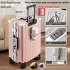20/24-Inch (51/61 cm) Aluminum Frame Hardside Spinner Luggage Zipperless Checked Captain Suitcase with Cup Holder USB Port