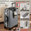 20/24-Inch (51/61 cm) Aluminum Frame Hardside Spinner Luggage Zipperless Checked Captain Suitcase with Cup Holder USB Port