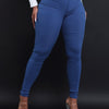 Women's Slim-Fit Stretch Denim Jeans - Mid-Rise Deep Blue Skinny, Machine Washable