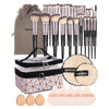 42-Piece Professional Makeup Kit - 30-Piece Brush Set with Velvet Travel Bag, Basic Makeup Tools & Gift Set
