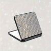 Sparkling Rhinestone Folding Compact Makeup Mirror - Dual-Sided Square Pocket Mirror for Purse & Handbag, Battery-Free