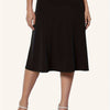 Plus Size Knee-Length Flared Swing Skirt, Solid Color for Spring & Summer