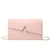 Women's Envelope Evening Clutch – Microfiber Leather Chain Strap Bag with Gold Hardware (Red, Black, Rose, Pink, Apricot, Yellow, Blue, Green)