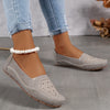 Vintage Floral Crystal Embellished Women's Slip-On Loafers - Lightweight All-Season Flats with TPR Sole and Fabric Insole