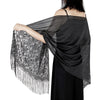 Lightweight Fringe Shawl Wrap for Women — Solid Floral Lace Evening Scarf for Weddings & Parties