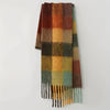 Women's Bohemian Plaid Tassel Scarf — Thick Faux Mohair Rainbow Shawl 240 cm (94.5 in)