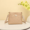 Wave Quilted Mini Bucket Crossbody Bag - Women's Trendy Shoulder Handbag & Purse