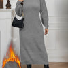 Plus Size Turtleneck Sweaterdress – Long Sleeve Loose Fit Knit Dress for Office to Party, Machine Washable (Fall/Winter)