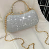 Glitter Rhinestone Mini Evening Bag with Chain Strap, Sparkle Clutch for Wedding Party Prom