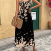 Tropical Floral V-Neck Maxi Dress — Digital Print Strap Summer Vacation & Cocktail Dress