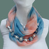 Beaded Chiffon Shawl Neck Warmer - Elegant Decorative Scarf for Evening & Going Out