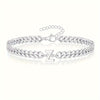 Y2K Stainless Steel Bracelet with Engraved A Charm, Adjustable Chain Polished Minimalist Jewelry (1pc)