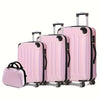 4-Piece Hardside Luggage Set – ABS+PC Spinner Suitcases with Combination Locks & Telescopic Handles