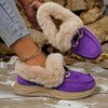 Women's Slip-On Snow Boots - Plush Lined, Non-Slip PVC Sole, Lightweight Winter Boots for Travel & Everyday