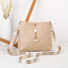Wave Quilted Mini Bucket Crossbody Bag - Women's Trendy Shoulder Handbag & Purse