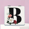 Alphabet Folding Handheld Makeup Mirror for Women & Girls - Floral & Heart Cutout Portable Vanity Mirror A-Z