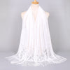 Floral Lace Tassel Scarf Shawl for Women - Bridal Mesh Fringe Wrap for Wedding & Evening