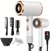 Ionic Hair Dryer with Diffuser, 1600W Brushed Motor, 2 Speeds & 3 Heat/Cool Settings, 110V US Plug, Portable for Home Travel Salon