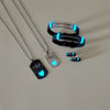 6-Piece Luminous Heart Couple Jewelry Set – Stainless Steel Necklace, Bracelet & Ring Promise Gift
