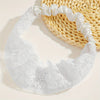 Wide Lace Flower Embroidered Stretch Headband - Elegant Boho Vintage Hair Band for Women