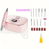 12-in-1 Electric Nail Drill 35,000 RPM — Professional Gel & Acrylic Nail File Manicure Pedicure Kit (USB Rechargeable)