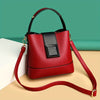 Women's PU Bucket Bag - Elegant Solid Color Handheld Convertible Handbag with Buckle & Adjustable Strap
