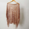 Polyester Yarn-Dyed Women's Fashion Shawl, Lightweight Travel Wrap, Sun-Proof, Machine Washable, Hollow Metallic Luster