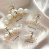 4-Pack Elegant Pearl Hair Clips for Women – Medium Strong-Grip Plastic Hairpins