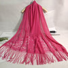 Lightweight Fringe Shawl Wrap for Women — Solid Floral Lace Evening Scarf for Weddings & Parties