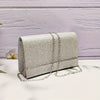 Multi-Color Glitter Evening Clutch with Golden Decorative Strip, Handheld or Shoulder Bag for Parties & Banquets