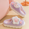 Soft Sole Fuzzy Kawaii Cartoon Closed-Toe Plush Slippers Non-Slip Cozy Slip-On Winter Shoes