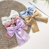 5-Pack Satin Fabric Bow Hair Clips for Women & Teens – Solid Color Crocodile Clip Set, Elegant Christmas Hair Bows