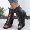 Flexible High-Heel Dance Shoes – Synthetic Open-Toe Ankle Strap Platform (1.6–2.0 in / 4–5 cm) – Black Gothic Lace Accent for Stage, Ballet & Night Out