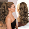 18-Inch (45 cm) Wavy Curly Claw Clip-In Ponytail Extension - Heat-Resistant Synthetic Hairpiece for Women, Clip-On Layered Ponytail for Daily & Party Wear