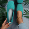 Women's Square Toe Knit Ballet Flats, Breathable Slip-On Soft Sole Casual Shoes