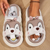 Women's Cute Cartoon Linen Slippers - Non-Slip Sweat-Absorbent Indoor House Shoes