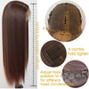 13x6 in (33 x 15 cm) Brown Lace Front Synthetic Wig, Straight Transparent Lace, 180% Density, Pre-Plucked