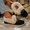 Women's Slip-On Snow Boots - Plush Lined, Non-Slip PVC Sole, Lightweight Winter Boots for Travel & Everyday