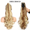 22-Inch (56 cm) Long Wavy Clip-In Ponytail Extension — Synthetic Claw Clip Hair Piece for Women