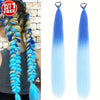 Buy One Get One Free Synthetic Straight Ponytail Extension with Elastic Hair Tie, Colorful Braided Hairpiece for Women, Party & Festival