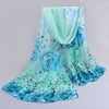 Women's Lightweight Chiffon Scarf - Long Sun Protection Shawl & Beach Wrap