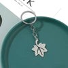 Maple Leaf Keychain - Zinc Alloy Bag Charm with Rhinestone Accent, Unisex Key Ring Gift for Valentine's Day