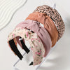 4-Pack Knotted Wide Headbands Leopard & Floral Non-Slip Hair Hoops for Women