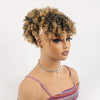 Afro Puff Drawstring Ponytail with Bangs - Short Kinky Curly Pineapple Updo Hair Bun for Women