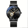 SOLLEN Automatic Mechanical Unisex Watch – Stainless Steel Round Case, Black Dial, Luminous Hands, Business Casual