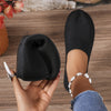 Oversized Wide-Fit Women’s Slip-On Shoes, Plus-Size Comfortable Casual Round Toe, All-Season Indoor & Outdoor