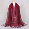 Lace Bridal Shawl – Embroidered Wedding Scarf with Tassels, Windproof Head Wrap & Church Veil