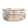 Women's Saddle Bag Crossbody Chest and Waist Pack with Wide Shoulder Strap - Casual Belt Pouch