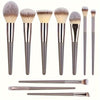 Champagne Gold Professional Makeup Brush Set with Travel Case — Foundation, Blush & Eyeshadow Blending Brushes | Gift Set for Women